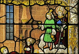 Vetrata raffigurante San Nicola: il Miracolo della Coppa d